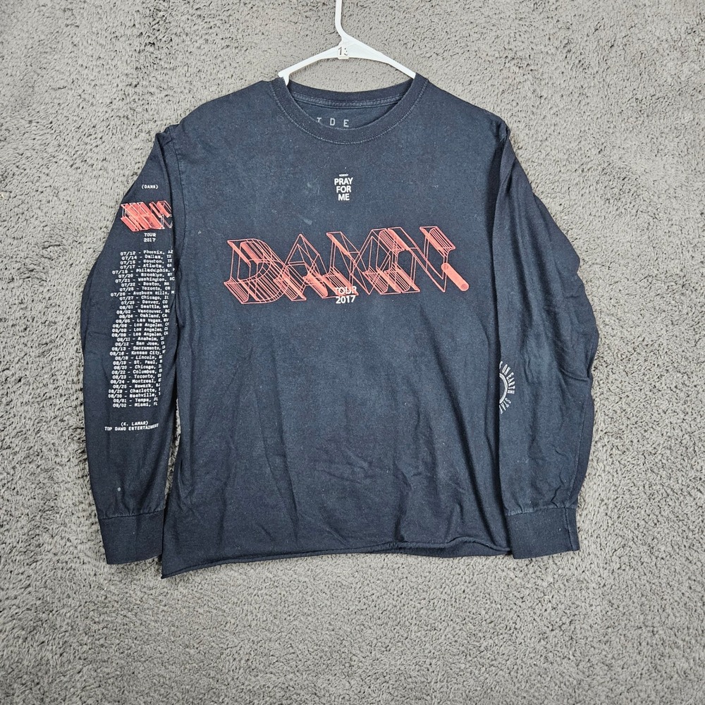 Kendrick Lamar 2017 Damn Pray For Me‎ Tour Long Sleeve Shirt Men's Size Medium